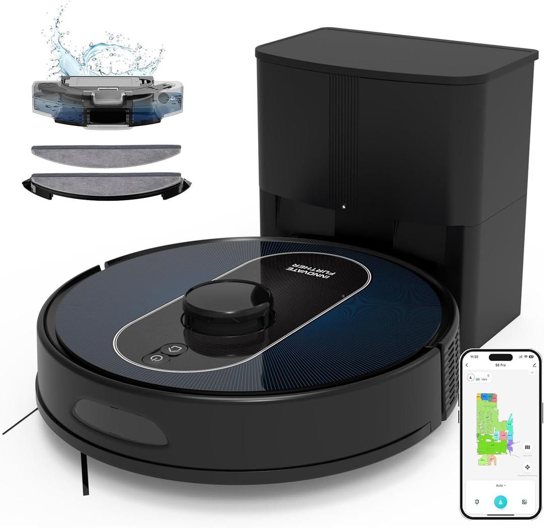 S6Pro Robot Vacuum and Mop with Self Emptying Hands Free