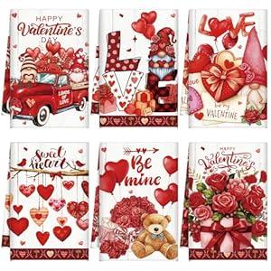 Breling Set of 6 Pink Bow Kitchen Towels Coquette Floral Dish Towel Bathroom Decorative Pink Cute Bowknot Hand Cloths for Kitchen Bathroom Home Cooking Housewarming Gifts, 14 x 21 Inch