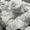 DWR Luxury King Down Feather Fibers Comforter, Ultra-Soft Cotton Blend Fabric, Medium Weight for All Season Hotel Style Fluffy Duvet Insert with Ties (106x90 Inches, White)