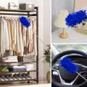 Microfiber Duster for Cleaning,6 Pcs Hand Washable Dusters with 11" to 29.5" Reachable Pole,Small Dusters for Cleaning Office Car Computer Furniture Sofa Ceiling Fan (Navy)