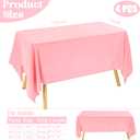4 Pack Rectangle Tablecloth for 6 Foot Tables Washable Polyester Table Cover for Wedding Dining Table Parties Banquet70x120 Pink