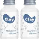 1DFAUL 2 x 50ml Air Dry Clay Glaze Kit, Gloss Matte Finish, Air Dry Clay Varnish to Prevent Cracking, Scratches, and Wear, with Glaze Finish