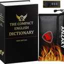 Dictionary Diversion Book Safe with Combination Lock and Fireproof Money Bag, ANZAKY Dictionary Storage Box for Cash Safe Hidden, Money Hiding Box, Secret Portable Metal Compartment Safe