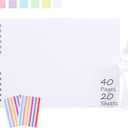 Scrapbook Album, 8.5"x11.5" Scrapbooking Photo Album with 40 Pages White Blank Inner Paper, White Kraft Cover Album for Pictures, Memory Book for Baby Wedding Family Travel Graduation