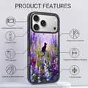 Clear TPU Phone Case Cover for iPhone 17 Pro with Design, Drop Protection, Cute Case for Girl Women, Cat in Lavender