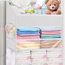 Hanging Diaper Caddy Organizer Crib OrganizerSpacious Baby Girl/Boy Nursery Organizer for Changing Table, Playpen/Wall- Hold 90+ Diaper (White)