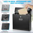 Yaocom Locking Mailbox Wall Mount 14.2 x 12.5 x 4 Inch Large Capacity Locked Mail Boxes with Key Lock for Outside Security Key Drop Box for House Outside