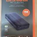 Helix TurboVolt+ 18,000 mAh Power Bank with USB-C and USB-A Ports - Black
