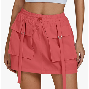 luvamia Skorts for Woman High Waisted Cargo Pocket Elastic Waist Fast Dry Casual Hiking Tennis Sports Skirts with Shorts Size M