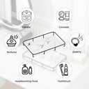 Dobbyby Vanity Tray Makeup Organizer Cosmetics Storage Bathroom Skincare Organizer Countertop Display Rack in Dresser Stainless Steel Shelf Marble Print Ceramic Trays