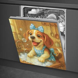 HOMETITUTE Dishwasher Magnet Cover 23x26 Inch Beagle Dishwashing Pattern