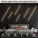 LED Recessed Lighting Kit for Wall Panels - GloryAir 6pcs Adhesive Wall Strip Lights for Interior Wall Decor, 3000K Touchable Switch Lamp for Wood Slat, Wall Accent Acoustic Panels, Kitchen Home stair