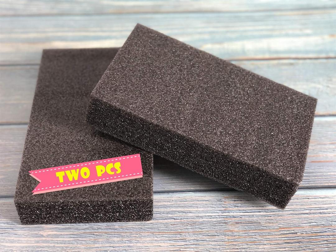 T.F GHG Dense Foam Needle Felting Mat - Black Large Rectangle/Square Thickened Mat - Flat Panel Foam Pad Pin Cushion Mat Holder Craftwork Tool (Rectangle, 10" X 6" X 2" * 2Pcs)