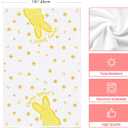 Artoid Mode Yellow Rabbit Flowers Bless Our Home Happy Easter Spring Kitchen Towels Dish Towels, 18x26 Inch Farmhouse Summer Decoration Cleaning Set of 4