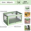 3-Pack Stackable Storage Bins, 83-Liter Collapsible with Wheels and 3 Lids, Foldable Organizers for Outdoor Camping, Green
