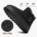FINIWOR Snow Boots for Women Waterproof, Warm Fur Lined Mini Womens Boots Winter, Fall Ankle Boots Platform Non-slip (8, Black)