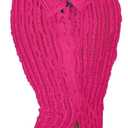 Womens Sexy Off Shoulder Maxi Dress Pleated See Through Flare Sleeve Button Down Slit Bodycon Long Dresses (XX-Large, Rose Red)