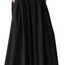 Milumia Women's Pleated Flowy Long Skirts High Waist Maxi Skirt with Pocket (Large, Black)