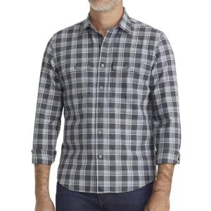 UNTUCKit Organic Cotton Plaid Flannel Shirt - Untucked Shirt for Men, Long Sleeve, Grey Plaid, XXX-Large, Regular Fit