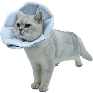 Soft Cat Recovery Collar,Adjustable Dog Cat Cone,Dog Protective Cone Collar After Surgery,for Cats and Small Dogs,Medium,Blue