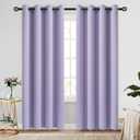 COSVIYA Grommet Room Darkening Curtains 84 inch Length 2 Panels, Thick Polyester Light Blocking Insulated Thermal Window Lilac Curtain Drapes for Bedroom/Living Room, 52x84 inches
