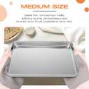 Zopeal 12 Pcs Metal Serving Trays for Food,Baking Sheet Pan Stainless Steel Small Nonstick Cookie Sheet Set Quarter Baking Pan,Toaster Oven and Dishwasher Safe(12 x 9 x 1 Inch)