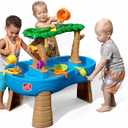 Step2 Tropical Rainforest Water Table, Kids Water and Sand Activity Sensory Playset, Summer Outdoor Toys, 13 Piece Water Toy Accessories, For Toddlers 1.5+ Years Old, Blue & Brown