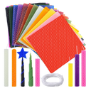Moinchore 48 Pcs Beeswax Candle Making Kit, 8 x 8 Inch Vibrant Colors Beeswax Sheets for Candle Making with 2 Roll Cotton Wick, DIY Candle Rolling Supplies, Handmade Crafts Gift