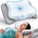 Ease Now Cervical Neck Pillow for Pain Relief, Beauty Sleeping Cooling Pillow for Side Back Stomach Sleeper, Odorless Memory Foam Bed Pillows Deep Sleep,Ergonomic Orthopedic Contour Neck Support (Grey)