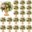 Rtteri 20 Pcs Mini Gold Metal Vase Wedding Flowers Gold 5.1inch Tall Metal Compote Vase Bulk Table Centerpieces Decoration for Wedding Party Anniversary Ceremony Birthday