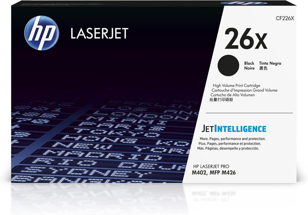 HP 26X Black High-Yield Toner Cartridge Printers | Works with LaserJet Pro M402 Series; LaserJet Pro MFP M426 Series | CF226X