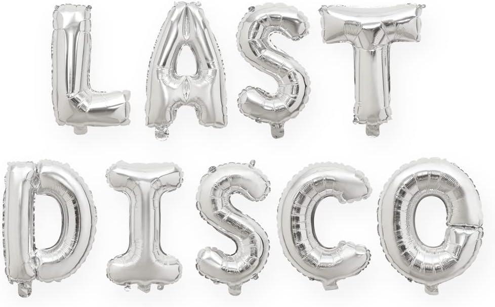 xo, Fetti Last Disco Foil Balloons - 16", Silver | Bachelorette Party Decorations, 70s, Bride Supplies, Space Cowboy Bach,