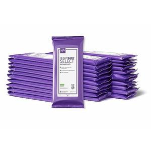Medline ReadyBath Select Thick Adult Bath Wipes, 150 Wipes (5 Wipes, 30 Packs), Scented, No Rinse Formula with Aloe, Shower Wipes for Sensitive Skin & Alcohol-Free, 8 x 8 Inch