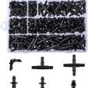 280 Pcs Barbed Connectors Irrigation Fittings Kit,Drip Irrigation Barbed Connectors 1/4''Tubing Fittings Kit for Flower Pot Garden Lawn(Straight Barbs,Single Barbs,Tees,Elbows,End Plug,4-Way Coupling)