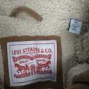 Levi's Men's Leather Sherpa Aviator Bomber Jacket, Cognac Faux Suede, X-Large