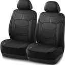 Road Comforts Seat Covers, Premium Leather Car Seat Covers Front Seats,Airbag Compatible, Automotive Seat Covers Universal Fit Most Cars,Vans,Truck,SUV Black