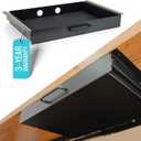 Under Desk Drawer Slide Out Attachment - Carbon Steel Undermount Table Drawer with Cable Management, Pull Out Add-On Storage for Office & Standing Desks (21.5" x 14" x 2.8")