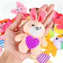 Skylety 50 Pcs Mini Stuffed Animals Bulk Cute Safari Jungle Small Plush Doll Toy Set Tiny Plush Keychain Decoration Party Favor Gift Carnival Classroom Prize(Cartoon Animals,Bright Color)