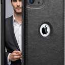 PU Leather Case for iPhone 11 Pro,Full Camera Lens Protection Cover,PU Leather Slim Luxury Business Non-Slip Grip Rugged Shockproof Full Body Protective Case for iPhone 11 Pro (Black)