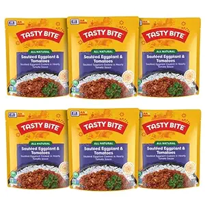 Tasty Bite Punjab Eggplant, 10 Ounce, Pack of 6, Ready to Eat, Microwavable Entree, Vegan, Sweet & Spicy , Mar 31, 2027
