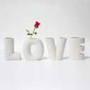 Ceramic Vase Set of 4, Modern Minimalist Vase, Flower Vases for Living Room Wedding Party Home Decor, Love Shape Style Vase Set, White Matte Glazed Vase