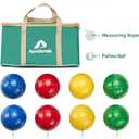 ApudArmis 90mm Bocce Balls Set, Lighter Outdoor Bocce Game for Backyard/Lawn/Beach - Set of 8 Soft PE Balls & 1 Pallino & Nylon Carrying Case & Measuring Tape for Teens Beginners
