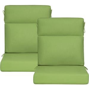 Sunbrella Outdoor High Back Chair Cushion, 2 Pack 44x21 inches Patio Chair Cushions Water Repellent Rocking Cushions Indoor Furniture Seat Pad, Canvas Ginkgo