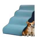 Dog Stairs for Small Dogs 19.7”H,Cowhide-Pattern Flocking Fabric,with Cushioning Support Layer,4-Step Dog Steps for High Bed,Couch,Sofa and Chair,Non-Slip Balanced Pet Ramp Indoor, Green
