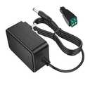 12V 2A DC Power Supply AC Adapter 12Volt Power Cord Transformer with LED Terminal Connector and 5.5 x 2.5/2.1mm Wall Plug for LED Strip Lights CCTV Security Camera