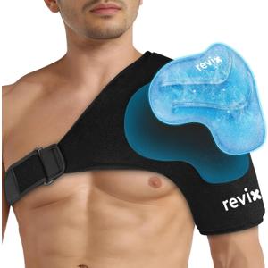 REVIX XL Shoulder Ice Pack for Rotator Cuff and Arm, Reusable Large Cold Gel Wrap with Extra Removable Coldfocus, 30-Minute Lasting Cooling, Flexible Fit for Recovery, Workout Relief & Daily Comfort