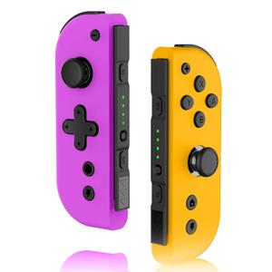 VOXAMINDALE Switch Controller replacement for Nintendo Switch Controller, Compatible With Switch/Lite/OLED, with Turbo/Dual Vibration/Motion/Wake-up/Screenshot (Purple & Yellow)