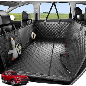 Zanch Heavy-Duty Dog Car Seat Cover, Flat Solid Back Seat Extender for Multi Large Dogs, Hard-Base Supports 450 lb, Waterproof Scrachproof Hammock Protector, Standard for Cars, SUV, Trucks, Black