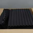 JBER 12 Pack Acoustic Foam Panels, 1" X 12" X 12" Sound Proof Foam Panels for Walls, High Desnsity Studio Soundproofing Wedges - Fire Resistant & Noise Absorbing for Studio, Office, Home (Black) (Black Non-Adhesive)