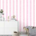 Affrolling Striped Peel and Stick Wallpaper Watercolor Stripe Self Adhesive Wallpaper Decal for Bedroom Cabinet Drawer Furniture Wall Decor, 15.75'' x 118.11''(Pink)